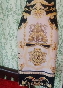 Elegant Patterned pencil Skirt high waist