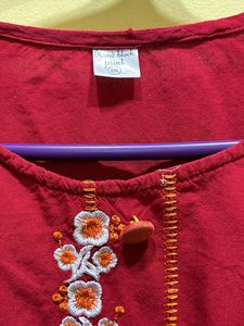 Red &amp; White - Kurta &amp; Pant Set Size XXL