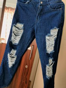 Distressed High Waist Denim