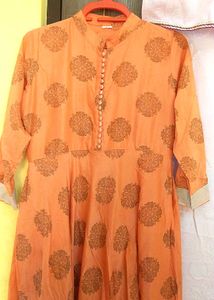 Peach Floral Print Kurti