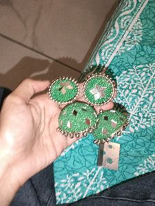 Beautiful Green  Jhumke Janpath Gujarati Lane