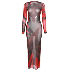 Red And Black Bodycon Maxi Dress🍒