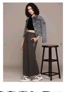Brown Wide Leg Drawstring Pants