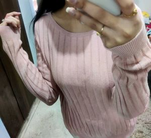 Winter Light Pink Sweater Top