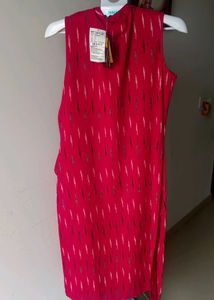 Branded Sleeveless Red Print Tunic Top