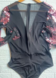 Sequin Floral Bodysuit