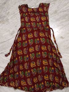 Kalamkari Printed Casual Dress,