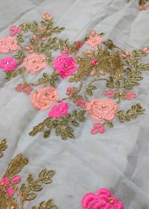 Heavy Embroidery Cream Colour Lehenga Choli