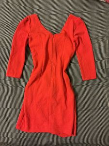 Chic Coral Bodycon Mini Dress