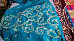 Teal Embroidery Lahenga