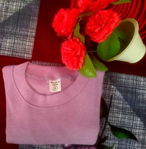 Womens Stylish Ribbed Knit T-shirt