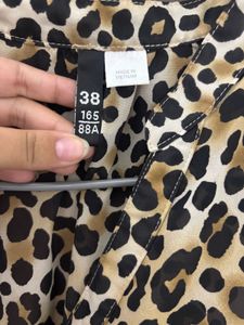 Leopard Print Long Sleeve Blouse