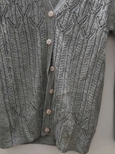 Heavy Winter Grey Woman Cardigan