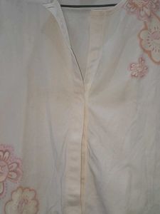 Tich Button Jacket with Flower Design At Front