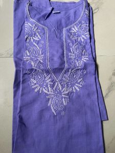 Pure Cotton chikankari kurti,Totally New, Not Used