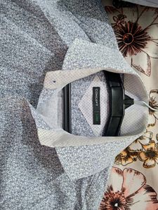White Printed Partywear Shirt For Men