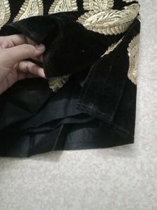 Black Velvet Embroidered Lehnga