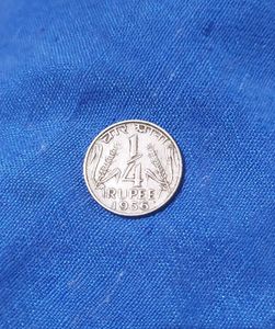 Rare 1/4 Rupees Indian Coin