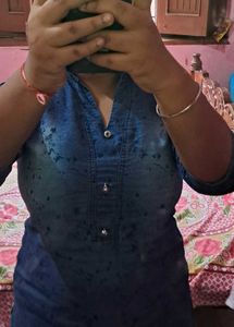 Denim Button-Down Top