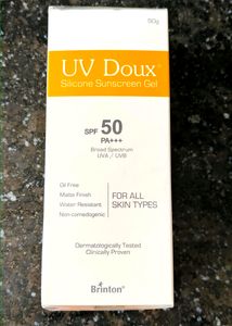 Brinton Healthcare Uvdoux Face & Body Sunscreen Gel With Spf 50 Pa+++ In Matte Finish And Oil Free Formula|