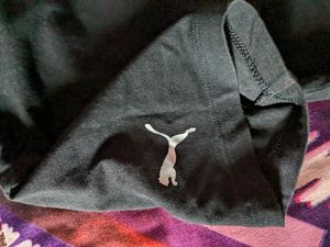 Puma 100% Cotton Printed Black Tee