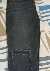 Regular High Waist charcoal Balck Jeans