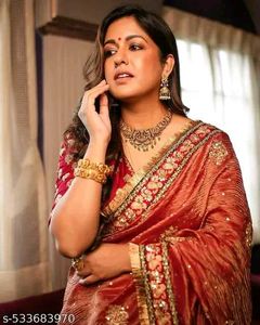 Stunning Red &amp; Gold Silk Blend Saree