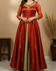 Elegant rust Ethnic Gown