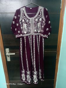 Embroidered Chikankari Georgette Anarkali Kurta