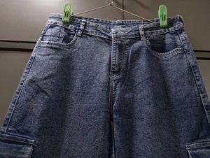 319. New Blue Denim Cargo Jeans