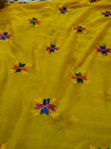 Embroidered Yellow Dupatta