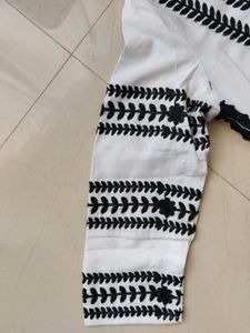 Rakul Preet White Black embroidered Kurta