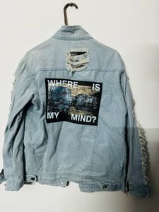 Blue Ripped Denim Jacket
