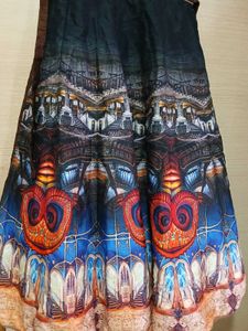 Brown &amp; Blue Printed Dress