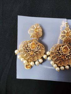 Gold Maang Tikka Jewelry Set