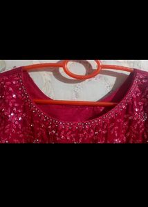 Red Embroidered Sharara Suit