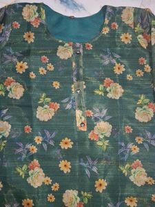 Floral Print Tissue Kurti