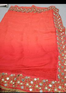 Orange Embellished Saare