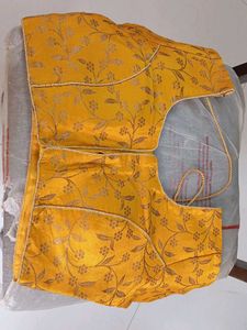 Yellow Saree Blouse Combo Sale