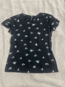 Printed Black T-shirt