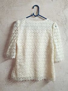 Stylish Ladies Lace Top Layered Cream