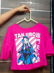 Anime Printed Crop Tee
