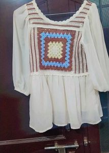 Boho Crochet Panel Top
