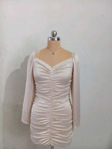 Ruched Long Sleeve Mini Dress
