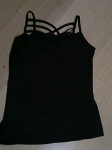 Trendy Korean Stylish Black Cross Bralete Sexy Top
