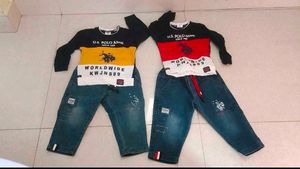 Branded Combo Of 2 Denim Tshirt Set