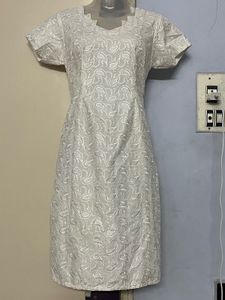 Pintrest Chikenderi white designer kurta