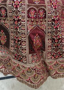Maroon Velvet Lehenga Choli(one Time Use)