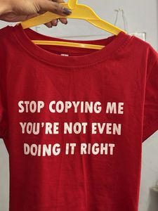 Red Graphic Crop Top