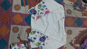 Floral Trim Pants